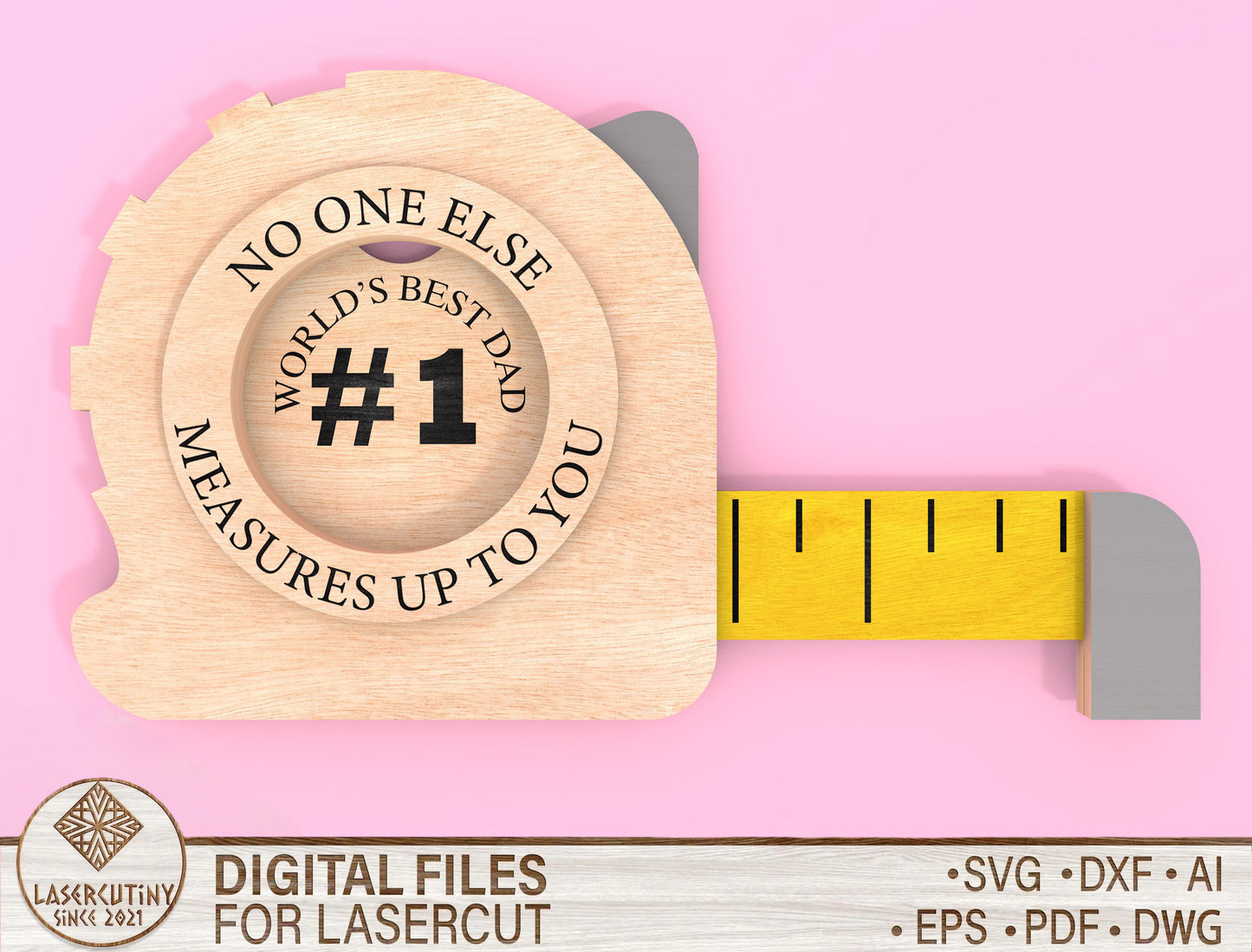 Best Dad Card Holder SVG Laser Cut File for Glowforge and LightBurn