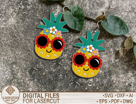 Pineapple Sunglasses Earring SVG Bundle with 19 Summer Designs