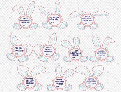 Funny Bunny Ear Tag Sign SVG Bundle 10 Easter Designs for Glowforge