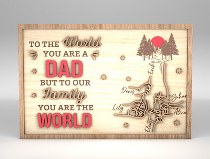 Personalized Dad Family Kids Hands Sign SVG Laser Cut File for LightBurn and xTool