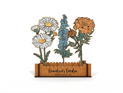 Birth Flower Garden Box SVG Bundle Floral Fence for xTool and LightBurn
