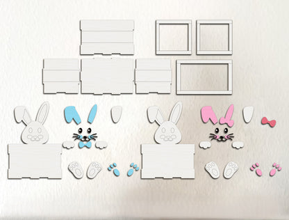 Personalized Easter Bunny Box SVG Bundle Wooden Basket for LightBurn and xTool