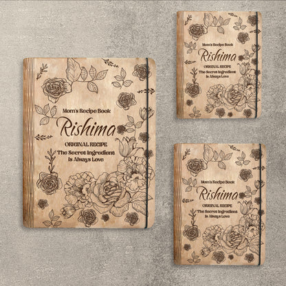 Mom's Recipe Book SVG Heart Food Floral Cookbook for xTool
