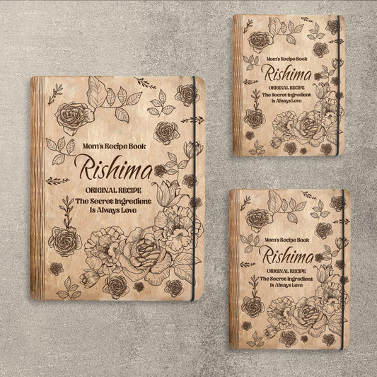 Mom's Recipe Book SVG Heart Food Floral Cookbook for xTool