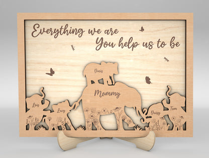 Everything We Are Baby Elephant Family Sign SVG for LightBurn