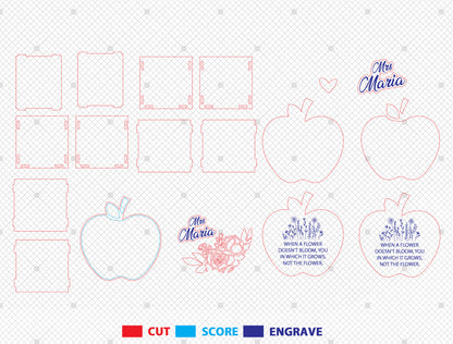 Personalized Apple Pencil Organizer SVG for Glowforge and xTool