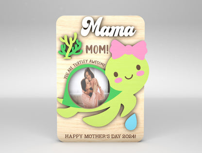 Mom Photo Frame Cute Animal Mother's Day SVG for Glowforge