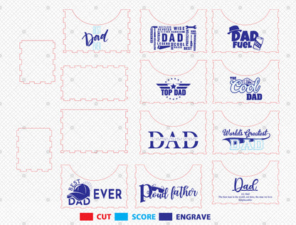 Dad Hat Rack SVG Bundle Laser Cut File for Glowforge and xTool