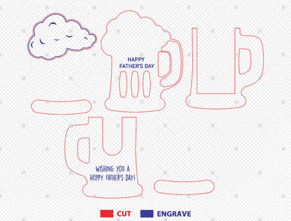 Beer Mug Gift Card Holder SVG for LightBurn and Glowforge Users