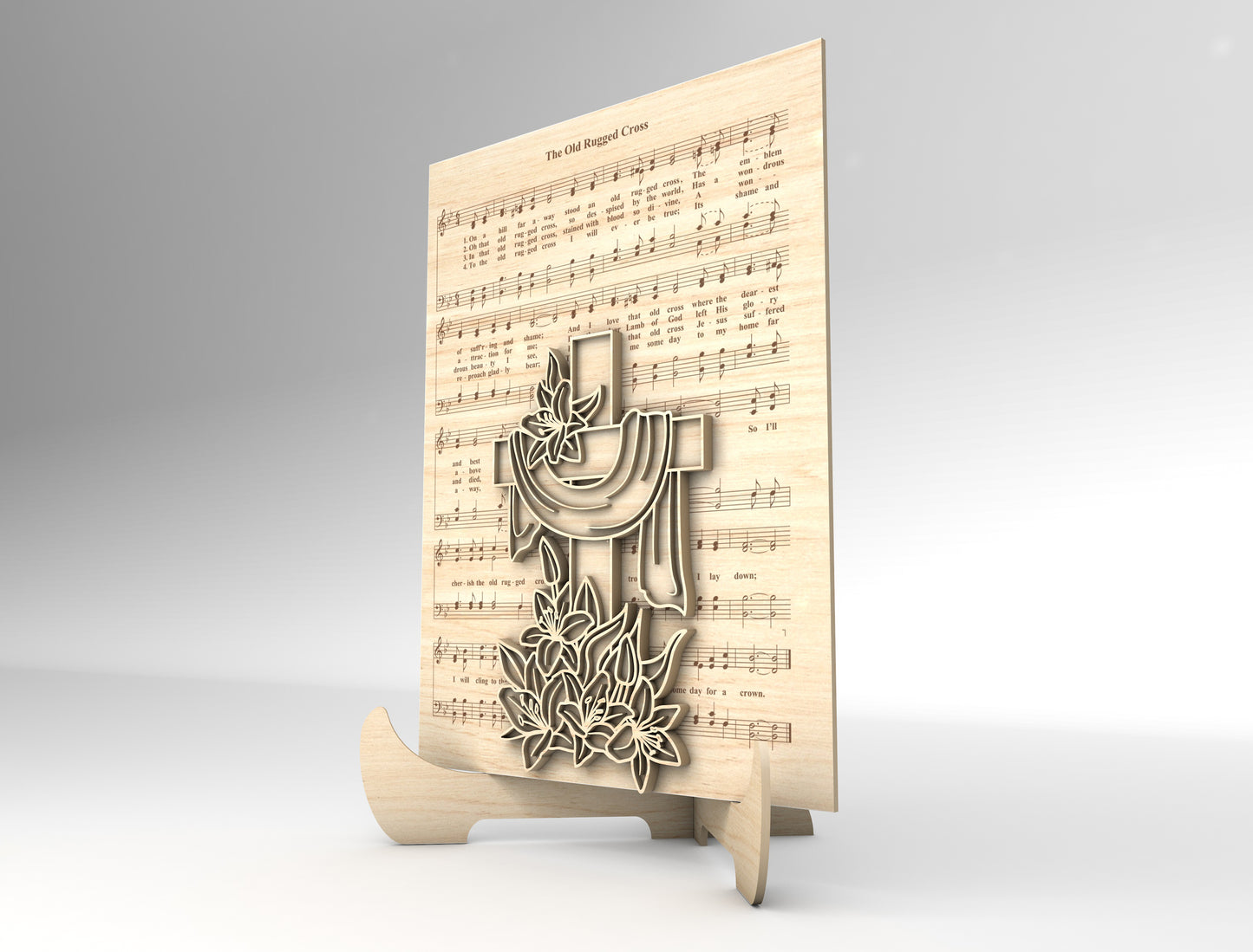 Christian Cross Easter Tabletop Sign SVG for xTool and Glowforge