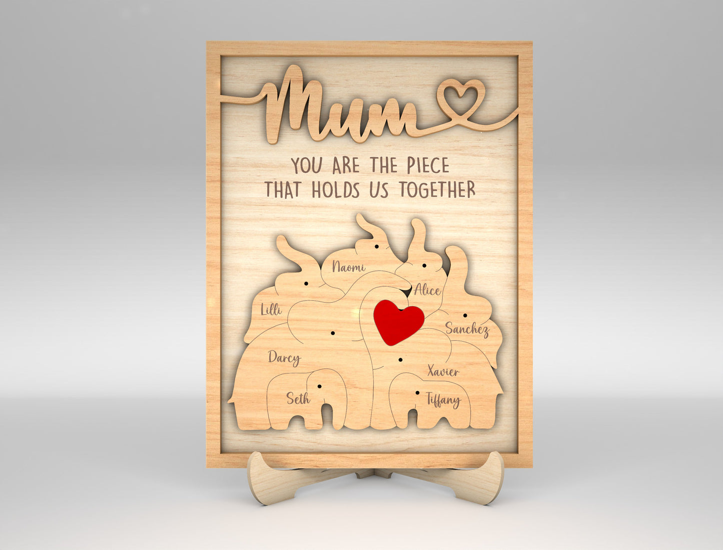 Custom Name Kids Family Sign SVG Multiple Mom Titles for LightBurn