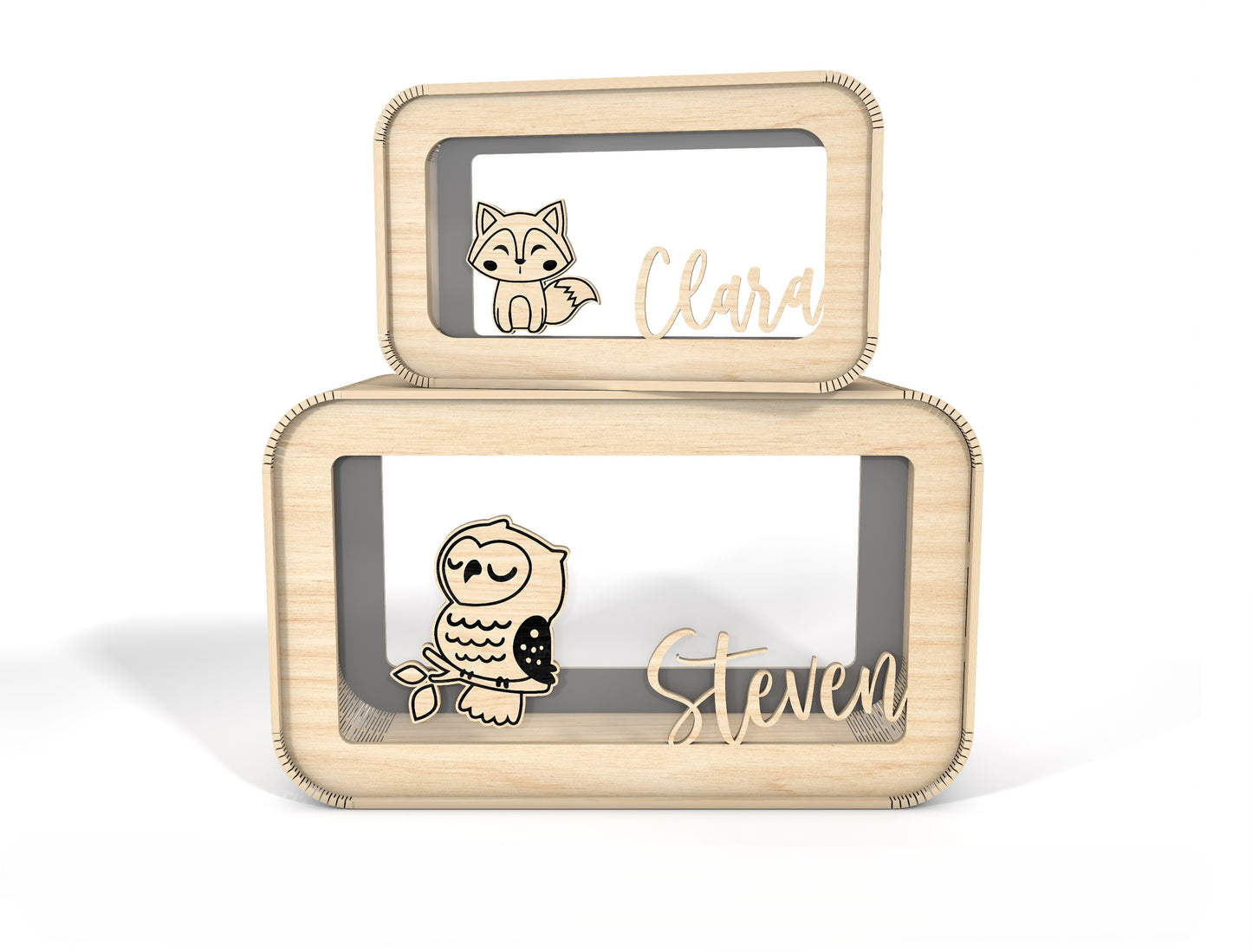 Personalized Animal Money Box SVG Laser Cut File for Glowforge and xTool