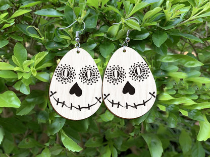 Easter Skull Egg Earrings SVG Floral Skull Easter for LightBurn and xTool