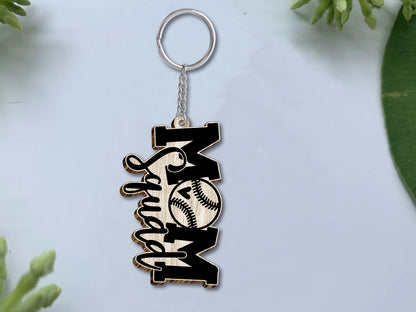 Sports Mom Keychain SVG Bundle Laser Cut File for Glowforge and xTool