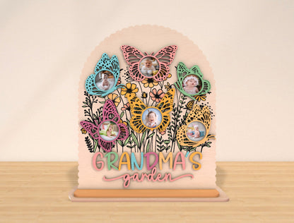 Grandma's Garden Butterfly Photo Frame SVG for LightBurn and xTool