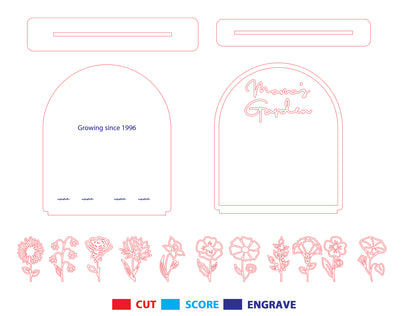 Grandma Garden Floral Arch Sign SVG Bundle for LightBurn and xTool