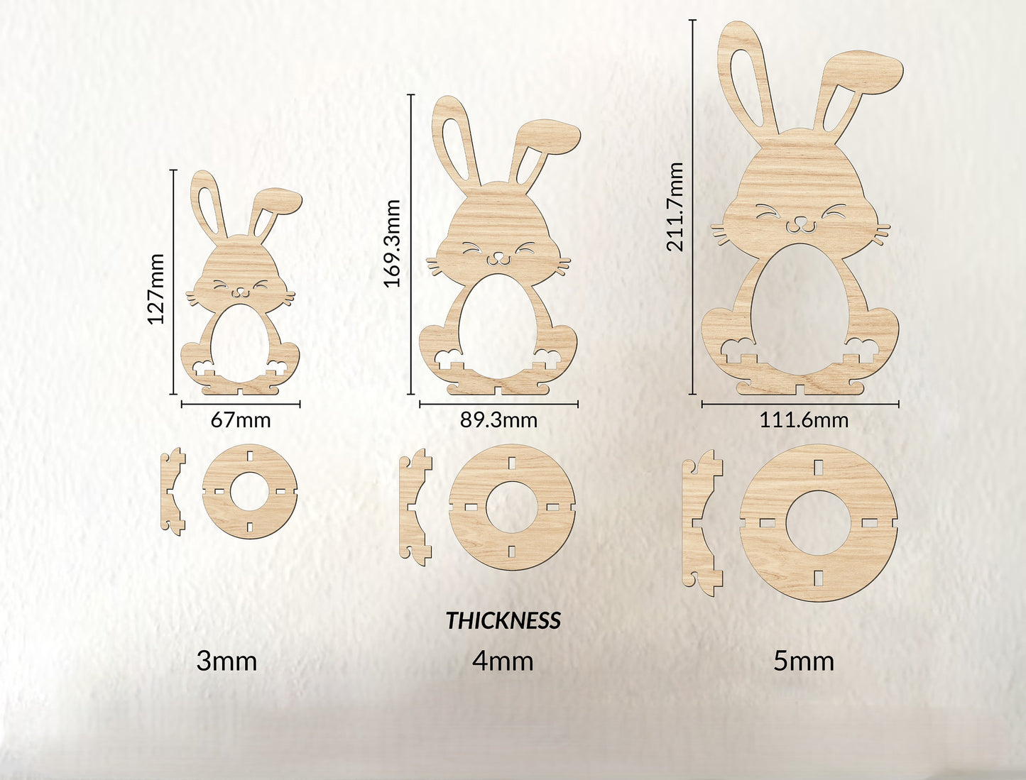 Easter Bunny Egg Holder Stand SVG Cute Bunny for Glowforge and xTool
