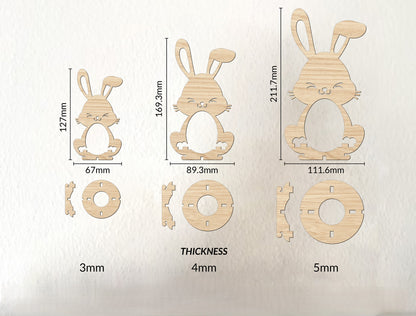 Easter Bunny Egg Holder Stand SVG Cute Bunny for Glowforge and xTool