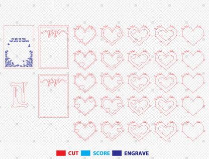 Heart Family Layered Frame SVG Mom Quote Sign for Glowforge and xTool