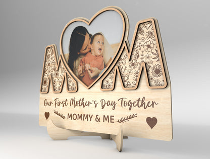 Mom Photo Holder Hand in Hand Love Sign SVG for xTool and LightBurn