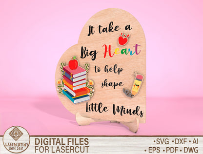 Teacher Tabletop Decor Laser Cut File for xTool and Glowforge