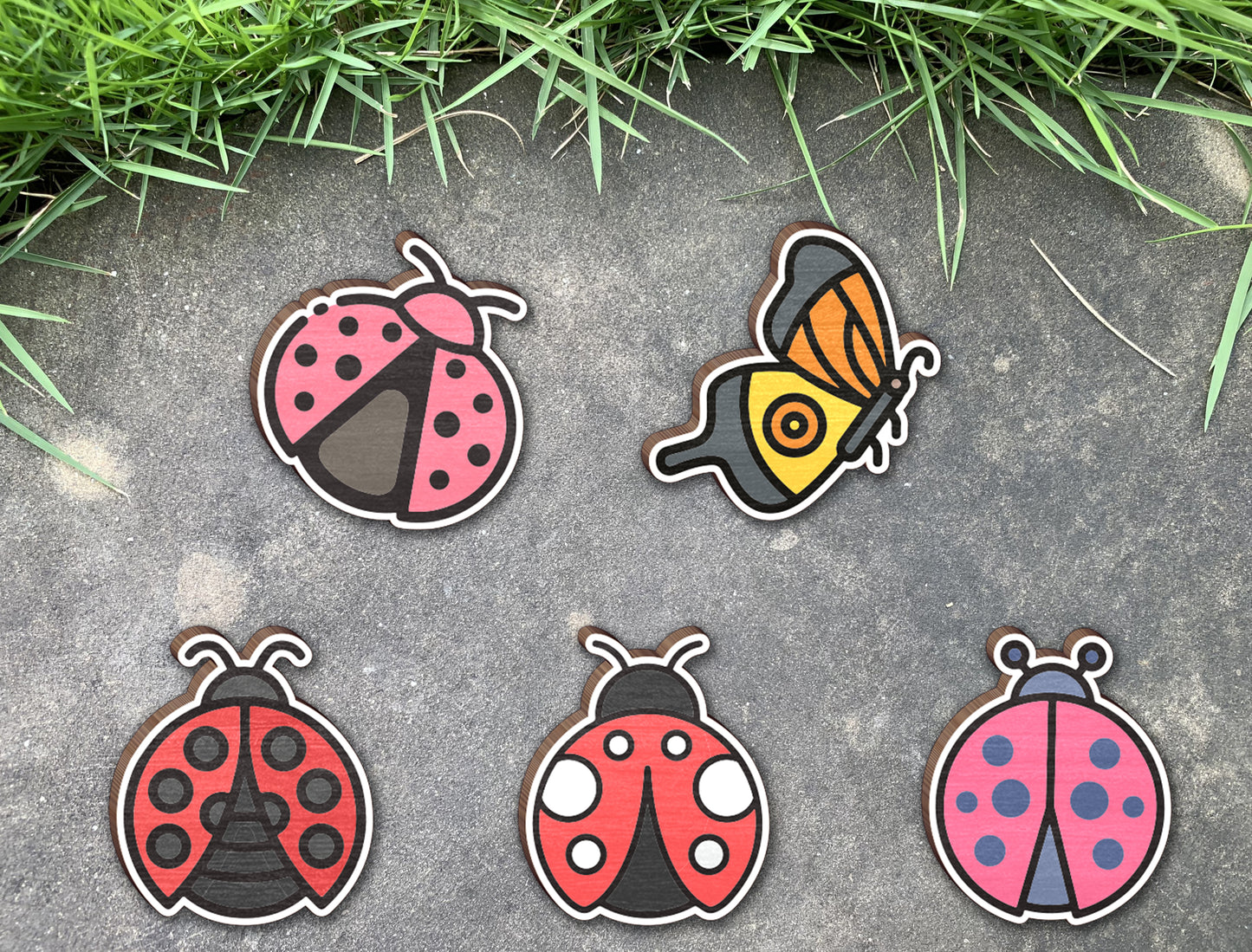 Butterfly and Ladybug Stud Earrings SVG Bundle for xTool and Glowforge