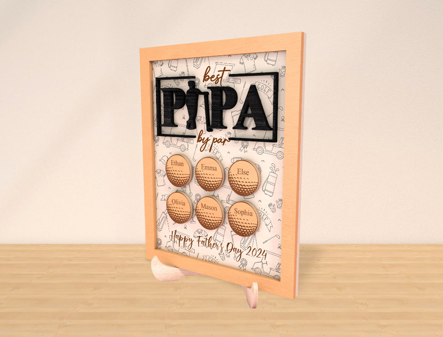 Personalized Golf Dad Sign SVG Laser Cut File for Glowforge and xTool