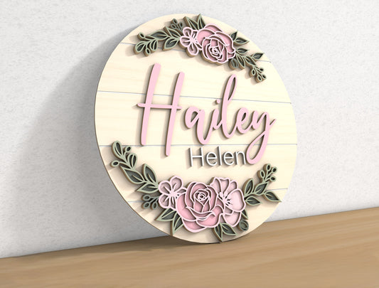 Flower Nursery Door Sign SVG for xTool and Glowforge