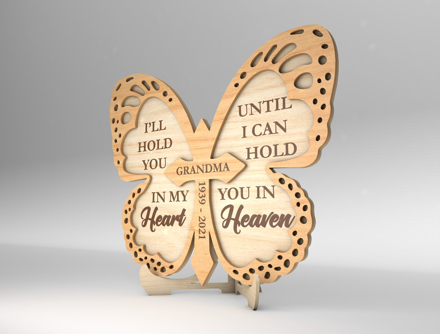 Butterfly Memorial Tabletop Decor SVG Laser Cut File for LightBurn