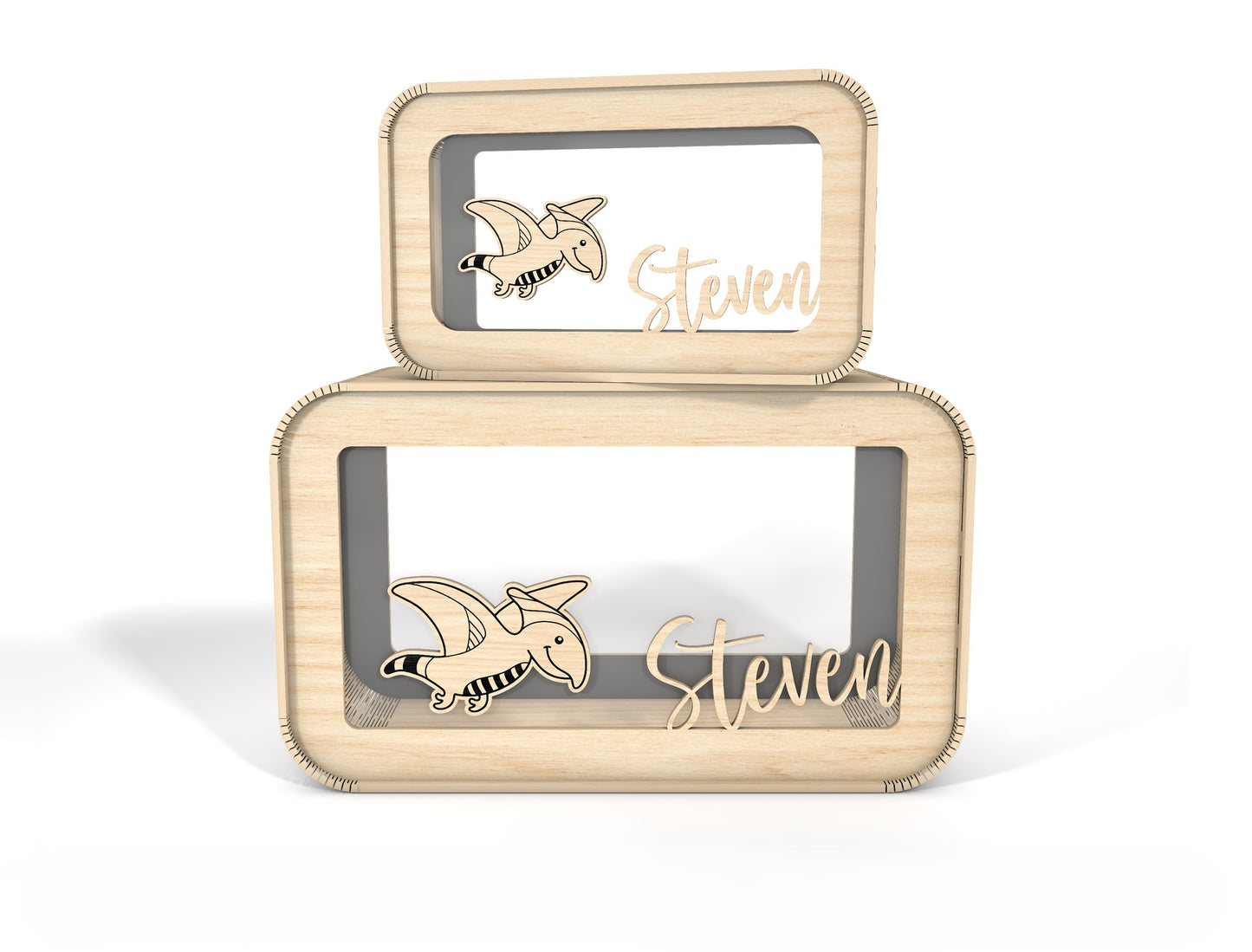 Personalized Dinosaur Money Box SVG Laser Cut File for xTool and LightBurn