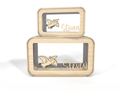 Personalized Dinosaur Money Box SVG Laser Cut File for xTool and LightBurn