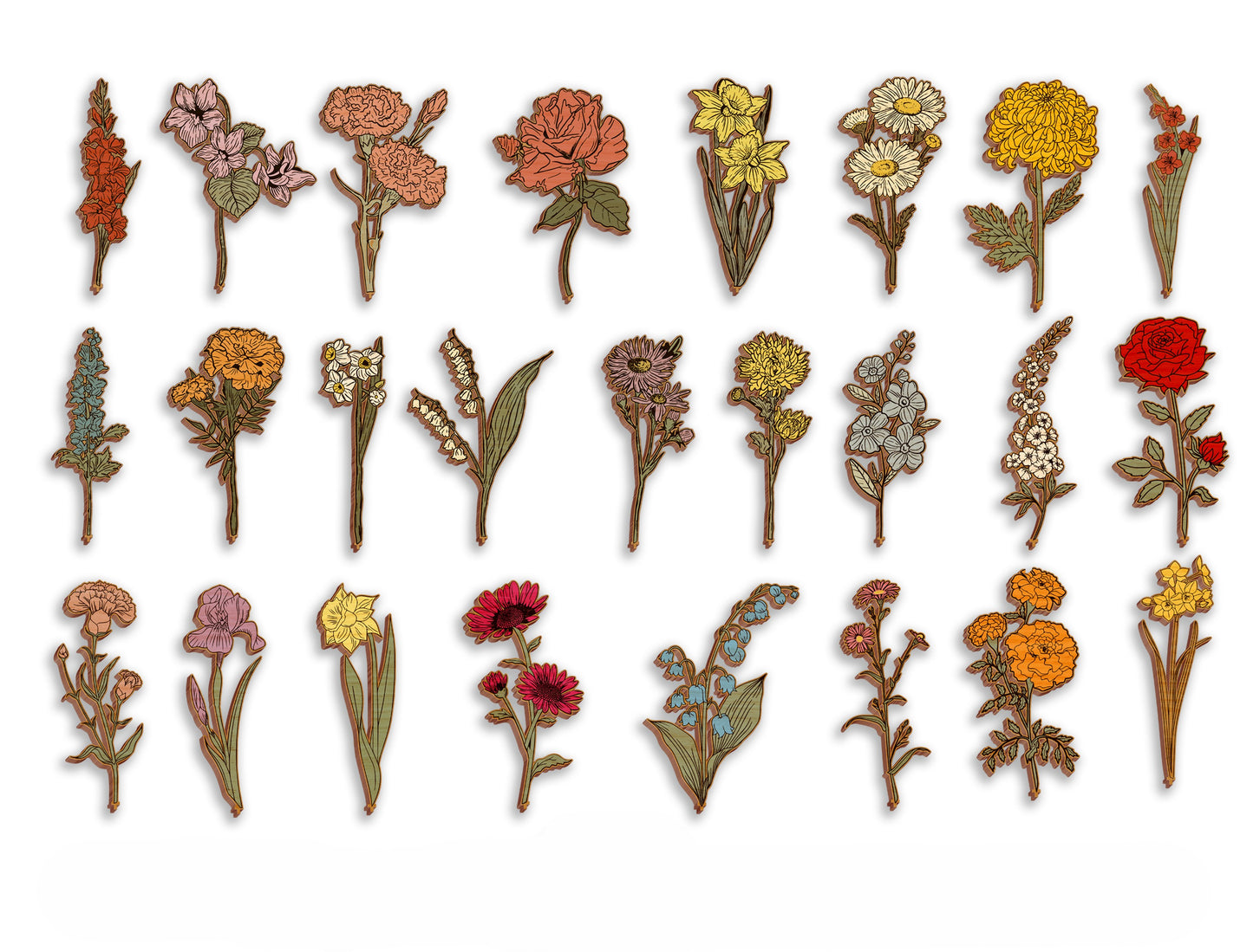 Birth Flower Garden Box SVG Bundle Floral Fence for xTool and LightBurn