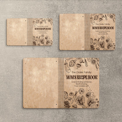 Mom's Recipe Book SVG Heart Food Floral Cookbook for xTool