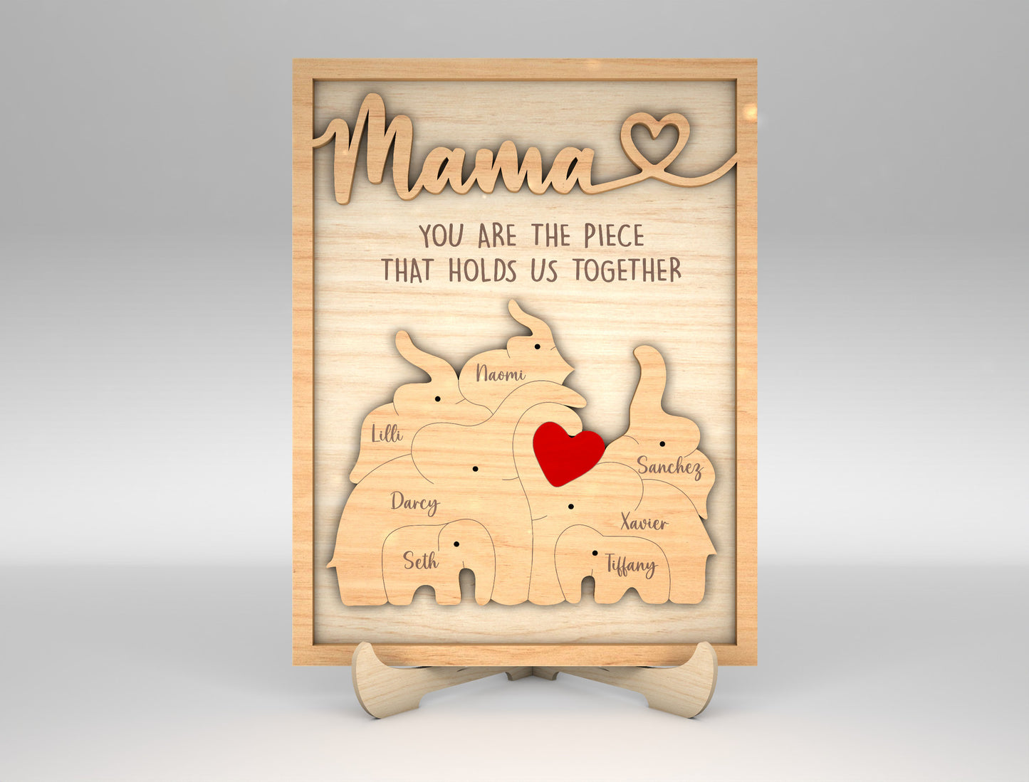 Custom Name Kids Family Sign SVG Multiple Mom Titles for LightBurn