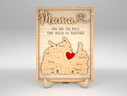 Custom Name Kids Family Sign SVG Multiple Mom Titles for LightBurn