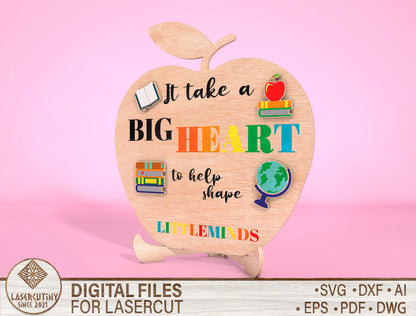 Teacher Tabletop Decor Laser Cut File for xTool and Glowforge