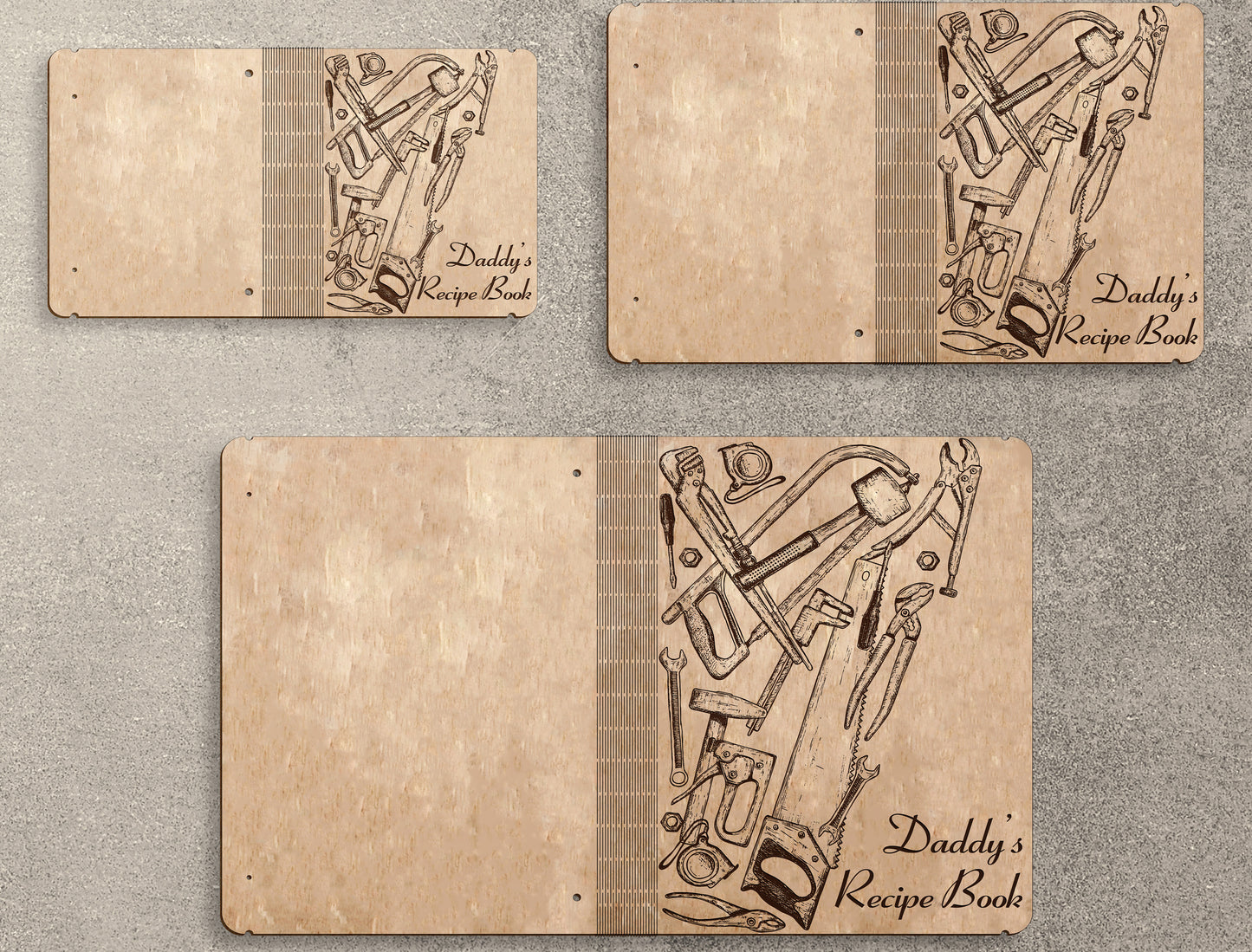 Daddy Recipe Book SVG Bundle for Glowforge and xTool Laser Files