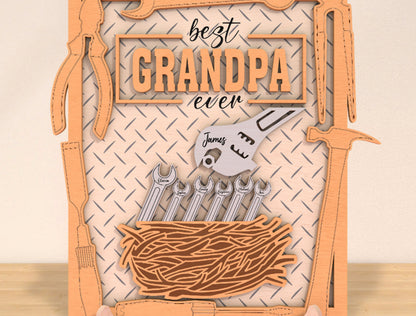 Personalized Tool Dad Sign SVG Laser Cut File for Glowforge and xTool