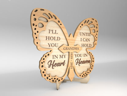 Butterfly Memorial Tabletop Decor SVG Laser Cut File for LightBurn