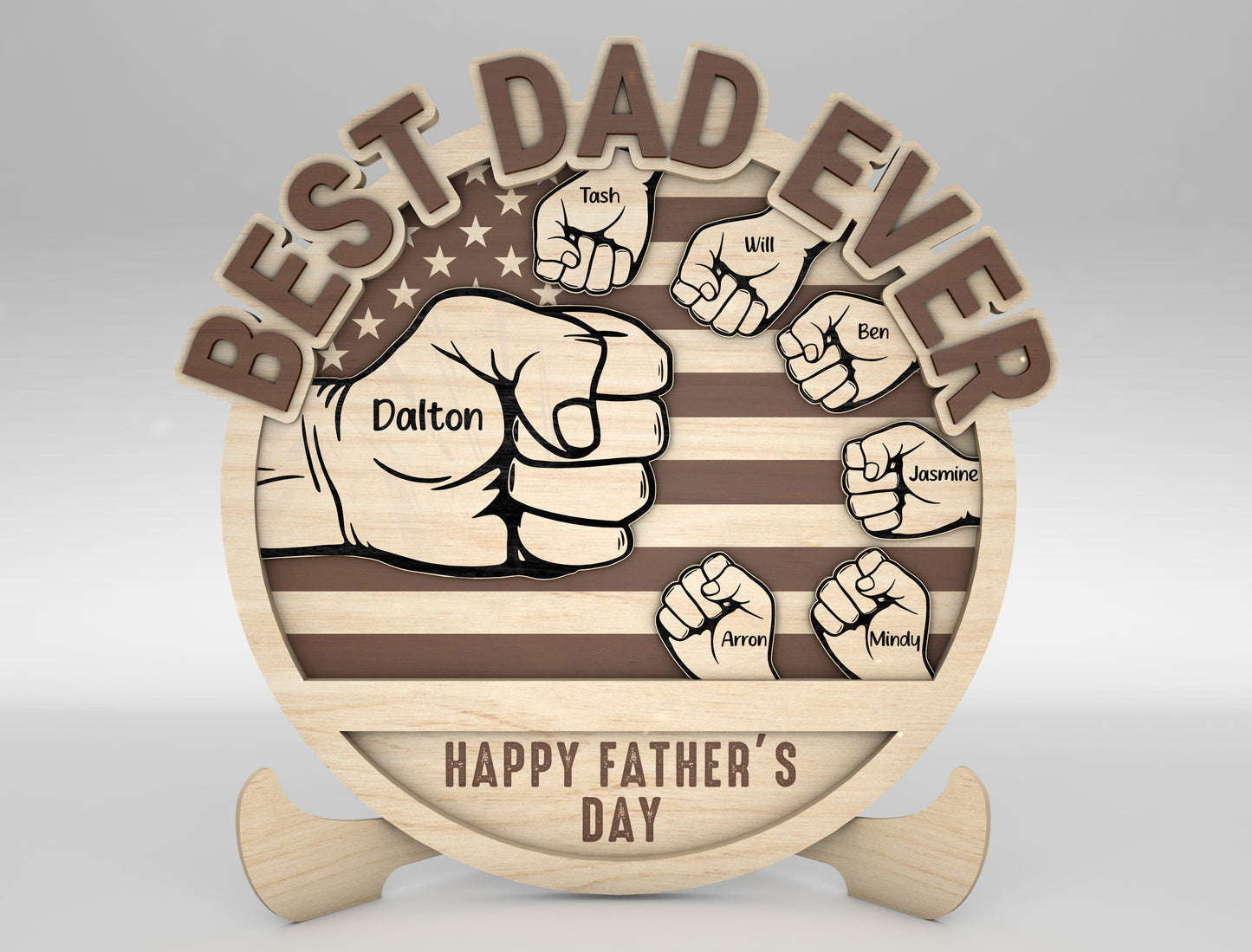 Personalized Dad Fist Bump SVG for Glowforge and xTool