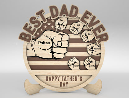 Personalized Dad Fist Bump SVG for Glowforge and xTool