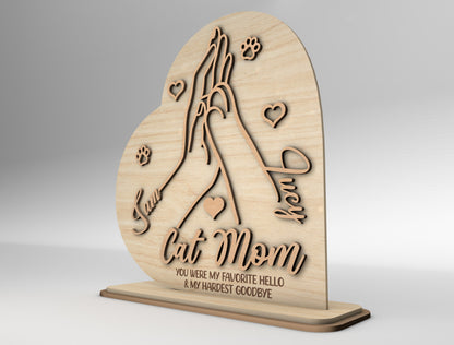Cat Mom Paw Hands Sign SVG Pet Lover Gift for Glowforge and xTool