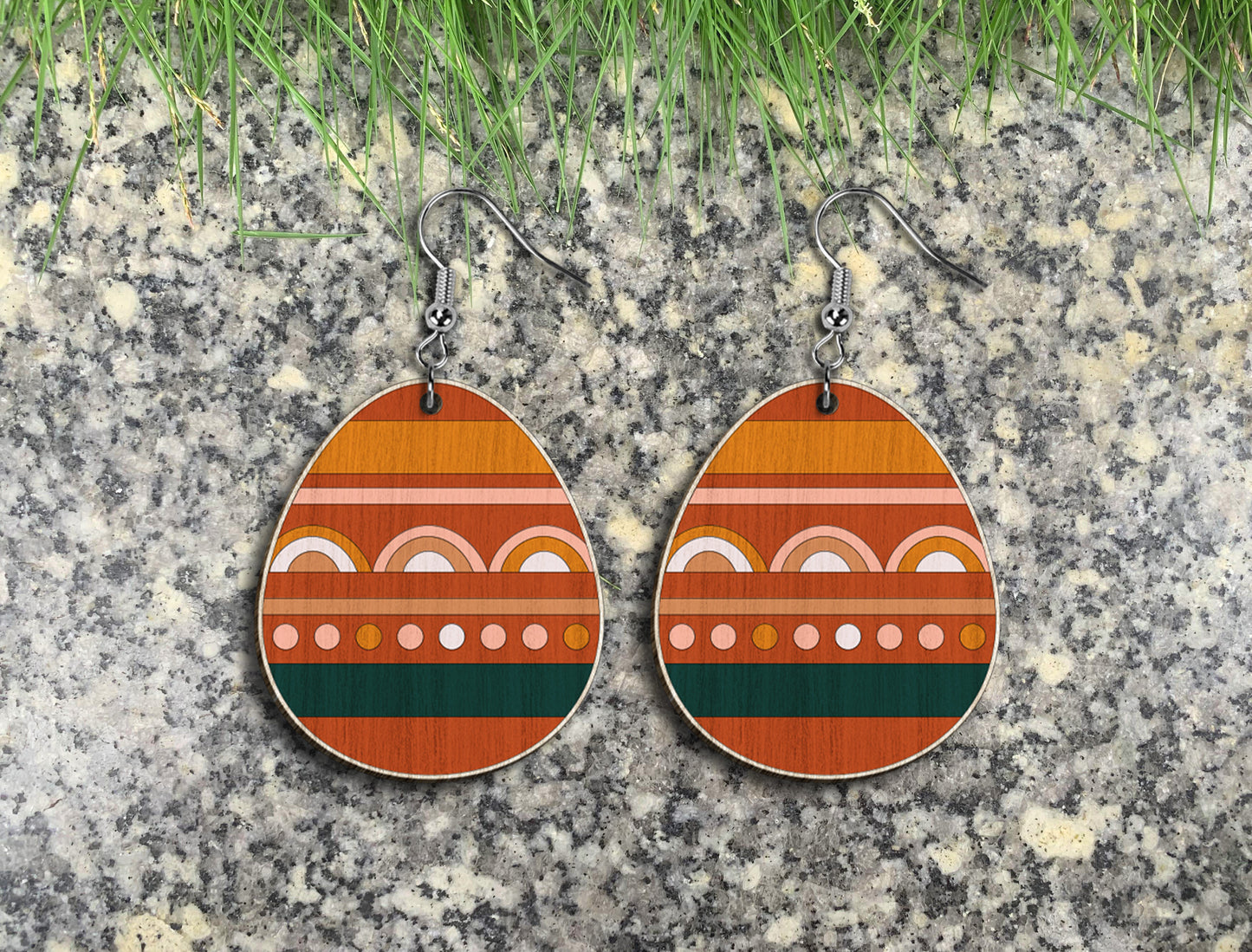 Boho Easter Earrings SVG Bundle 20 Bunny Egg Rainbow for LightBurn and xTool