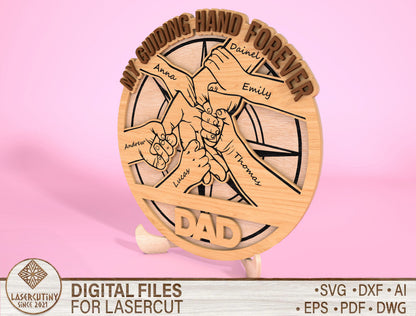 Personalized Dad Compass Sign SVG Laser Cut File for Glowforge and LightBurn