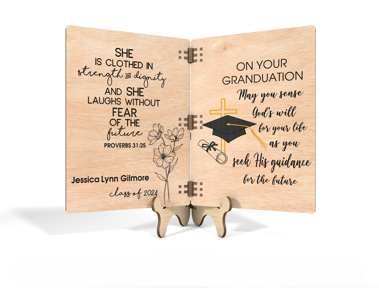 Graduation Folding Card SVG for Glowforge and xTool