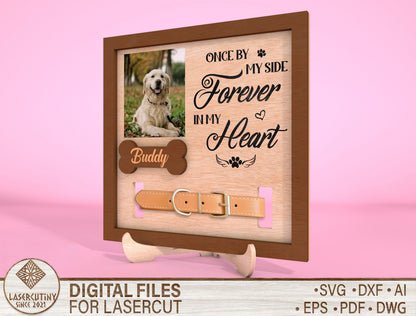 Dog Collar Memorial Frame SVG Laser Cut File for LightBurn