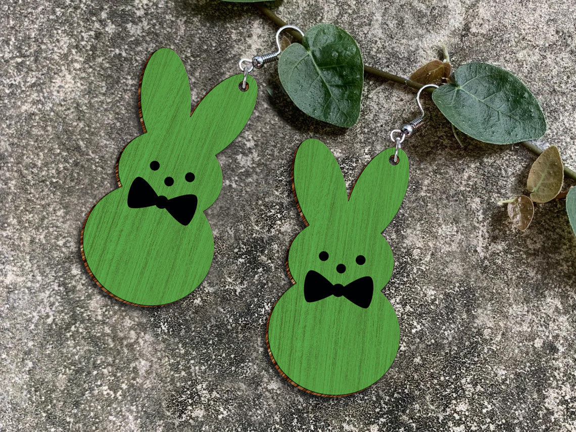 Easter Bunny Earrings SVG Bundle 15 Cute Pastel Rabbit for Glowforge