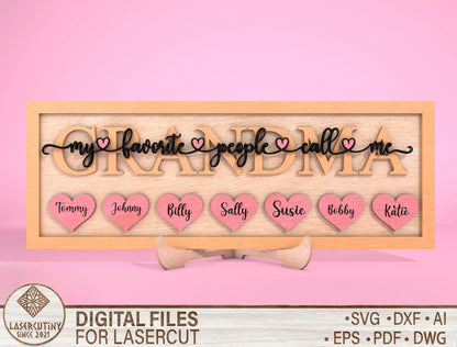 My Favorite People Call Me Mama Name Sign SVG for LightBurn and xTool