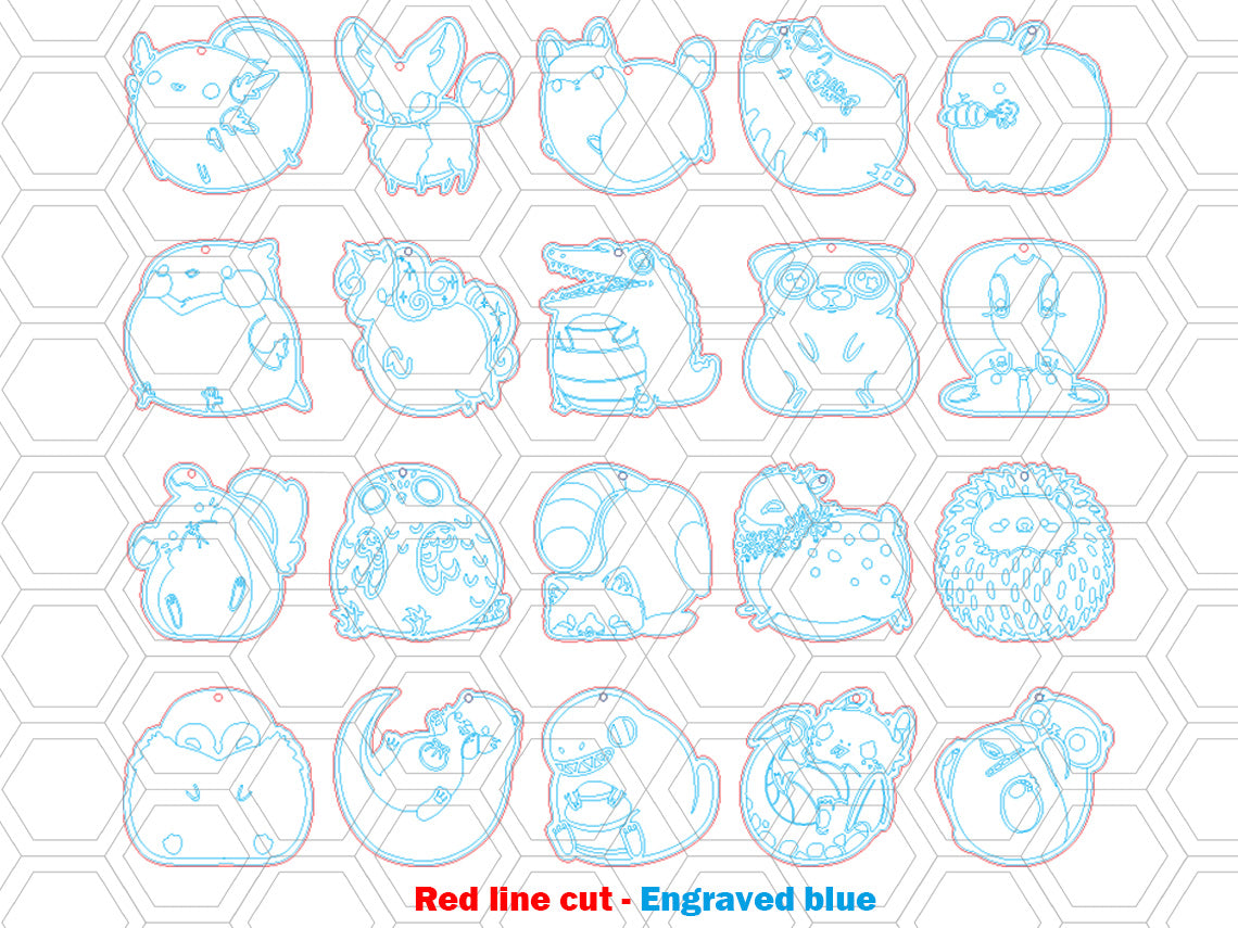 Cute Animal Earring SVG Bundle Laser Cut File for Glowforge and xTool
