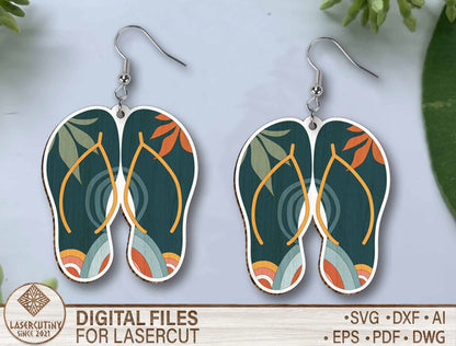 Boho Summer Earring SVG Bundle for Glowforge and LightBurn